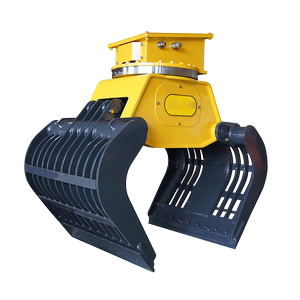 dual cylinder rock grapple for excavator