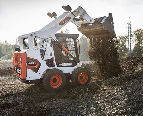 Excavation operation of skid loader